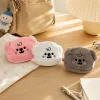 Teddy bear round bag plush coin wallet, cute student storage keychain, cartoon small pendant, three-dimensional wholesale small pendant, plush doll, wedding gift, pink, white, brown teddy bear round bag, claw machine doll, cute and fun design details Picture